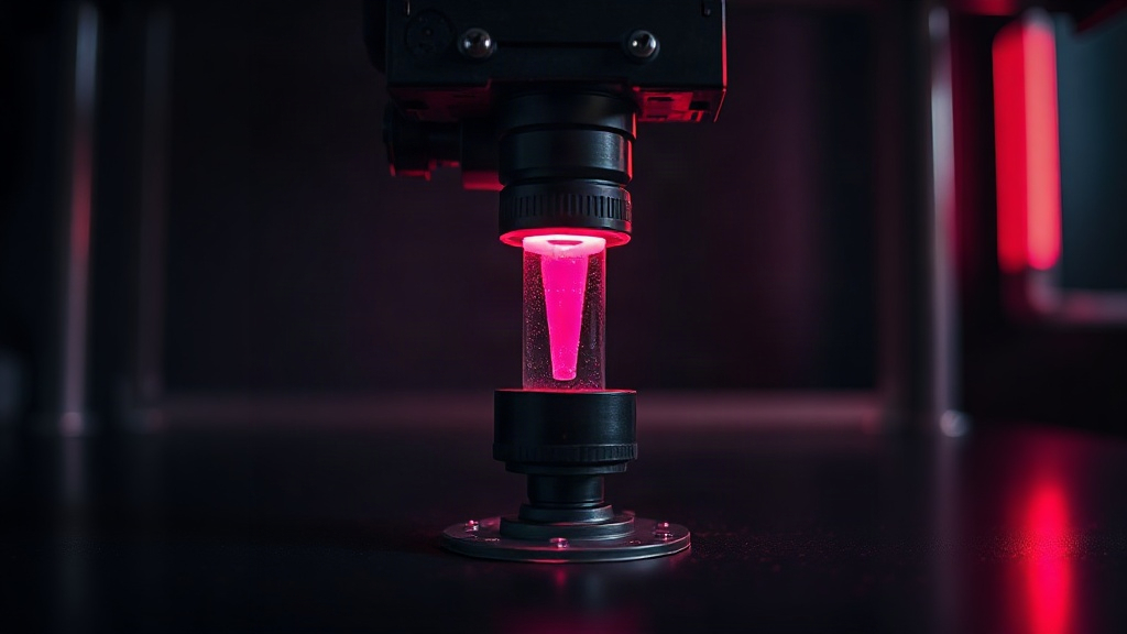 3D printer bench with warm neon accent lighting